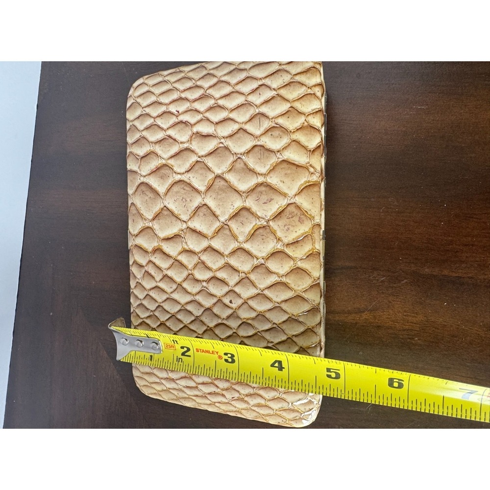 Crocodile Embossed Wallet Clutch Tan Beige Card Slots‎ Organizer - Picture 6 of 7